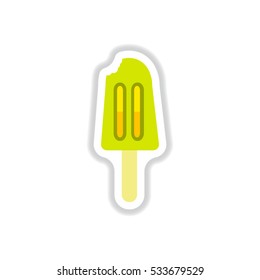 Label icon on design sticker collection ice cream