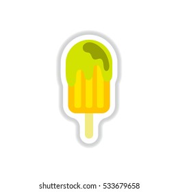 Label icon on design sticker collection ice cream