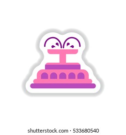 Label icon on design sticker collection fountain