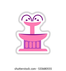 Label icon on design sticker collection fountain