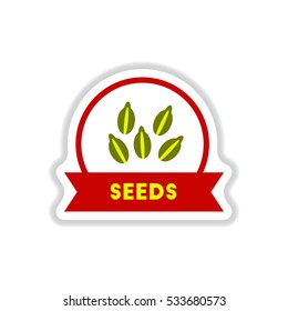 Label icon on design sticker collection kitchenware seasoning seeds with ribbon