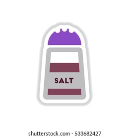 Label icon on design sticker collection salt shaker