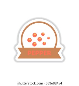Label icon on design sticker collection kitchenware seasoning papper with ribbon