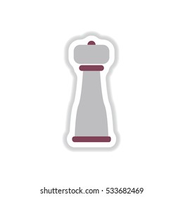 Label icon on design sticker collection pepper shaker