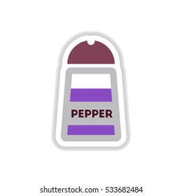 Label icon on design sticker collection pepper shaker