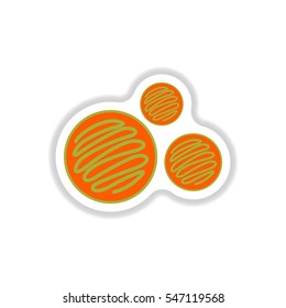 Label icon on design sticker collection biscuits with jam