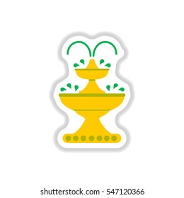 Label icon on design sticker collection fountain