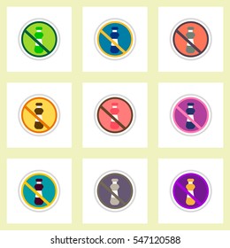 Label icon on design sticker collection ramadan Arabic no water