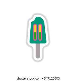 Label icon on design sticker collection ice cream