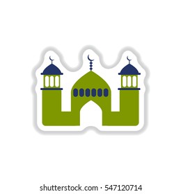 Label icon on design sticker collection Arab mosque