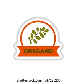 Label icon on design sticker collection kitchenware seasoning ginger with ribbon
