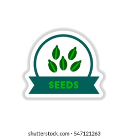 Label icon on design sticker collection kitchenware seasoning seeds with ribbon
