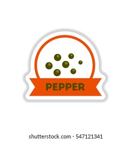 Label icon on design sticker collection kitchenware seasoning papper with ribbon