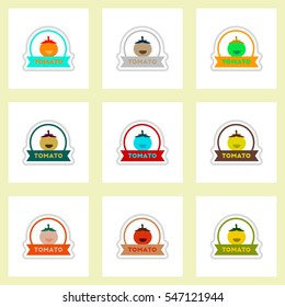 Label icon on design sticker collection spice with ribbon