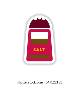 Label icon on design sticker collection salt shaker