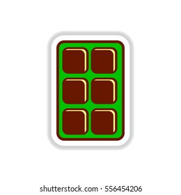Label icon on design sticker collection biscuits with cream