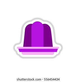 Label icon on design sticker collection jelly dessert