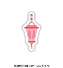Label icon on design sticker collection Arab latern