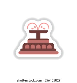 Label icon on design sticker collection fountain