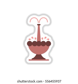 Label icon on design sticker collection fountain