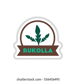 Label icon on design sticker collection kitchenware seasoning rukolla with ribbon