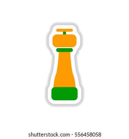 Label icon on design sticker collection pepper shaker