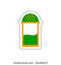 Label icon on design sticker collection salt shaker