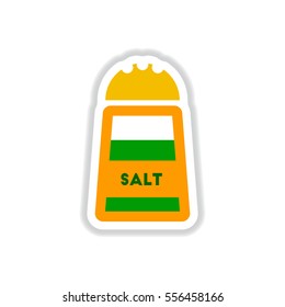 Label icon on design sticker collection salt shaker