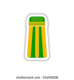 Label icon on design sticker collection salt shaker