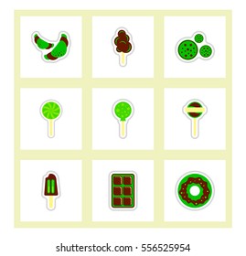 label icon on design sticker collection candy and sweets set