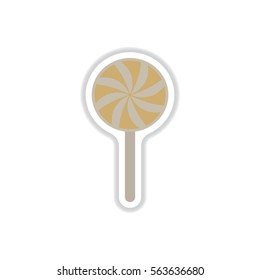 Label icon on design sticker collection lollipop candy