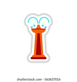 Label icon on design sticker collection fountain