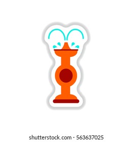 Label icon on design sticker collection fountain