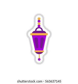 Label icon on design sticker collection Arab latern