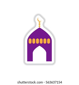 Label icon on design sticker collection Arab mosque