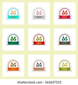 Label icon on design sticker collection kitchenware seasoning spice with ribbons