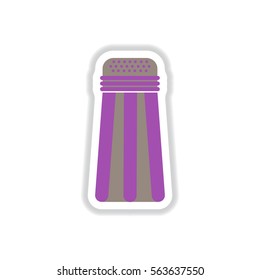 Label icon on design sticker collection salt shaker