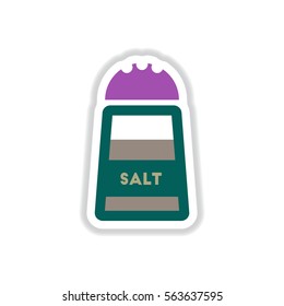 Label icon on design sticker collection salt shaker