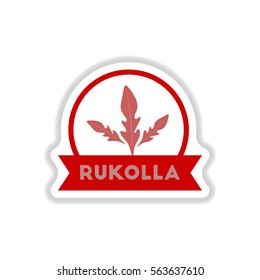 Label icon on design sticker collection kitchenware seasoning rukolla with ribbon