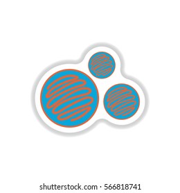 Label icon on design sticker collection biscuits with jam
