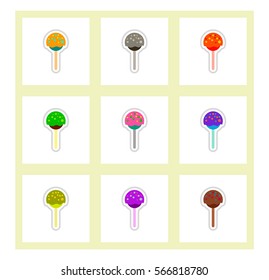 Label icon on design sticker collection bonbon candy set