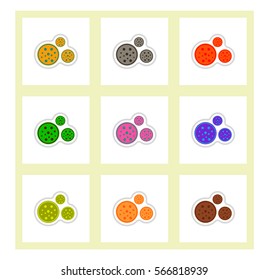 Label icon on design sticker collection bonbon candy set