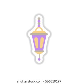 Label icon on design sticker collection Arab latern