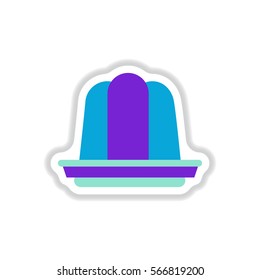 Label icon on design sticker collection jelly dessert