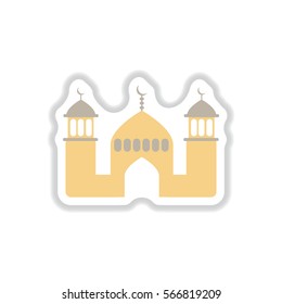 Label icon on design sticker collection Arab mosque