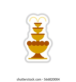 Label icon on design sticker collection fountain