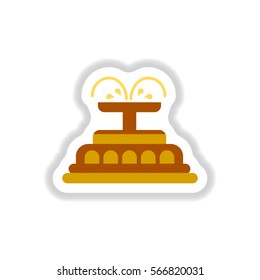 Label icon on design sticker collection fountain