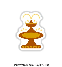 Label icon on design sticker collection fountain