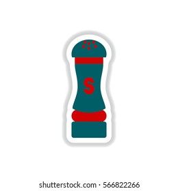 Label icon on design sticker collection salt shaker