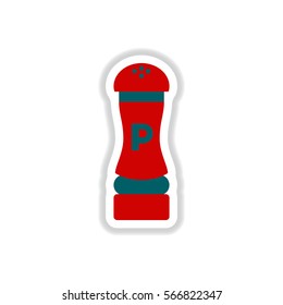 Label icon on design sticker collection pepper shaker